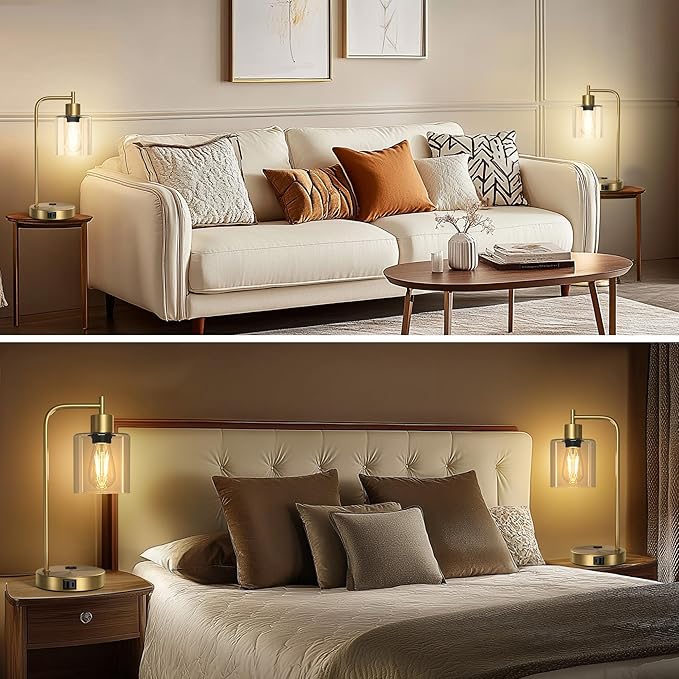 QiMH Set of 2 Industrial Touch Control Table Lamps - Image 8