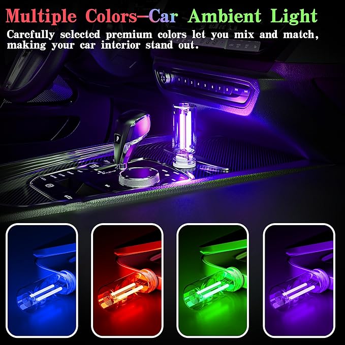 4 PCS Car USB Light Blub, Plug-in LED Ambient Lighting - Image 7