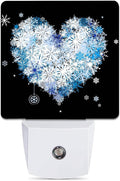 Winter Art Hearts Dusk to Dawn Night Light, Auto Sensor Lamp Home Indoor by JOPOWIDE