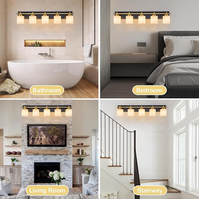 5 Light Modern Bathroom Light Fixtures Over Mirror, E26 Socket - Image 6