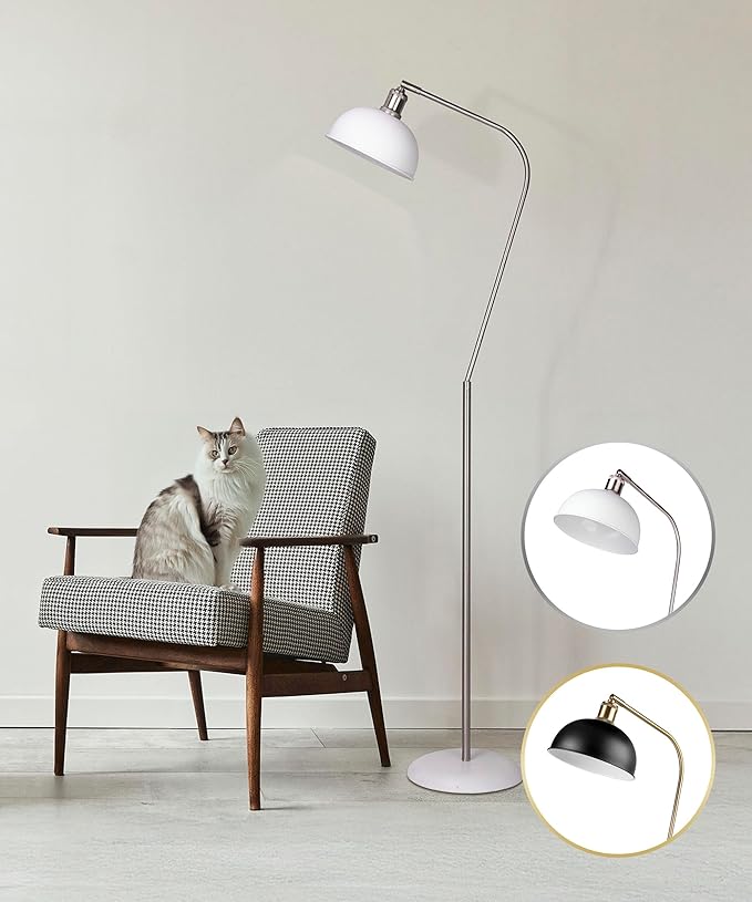 HarvestLand Halo Brass Floor Reading Lamp – Adjustable Pharmacy Floor Lamp by Harvestland