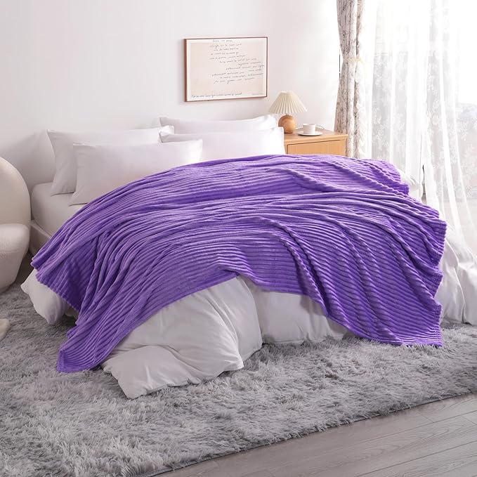 NTBAY Plush Flannel Twin Bed Blanket, 60X80 Inches Soft and Warm Lightweight - Image 4