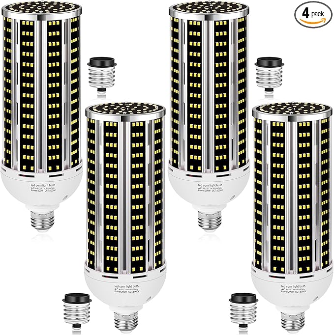 200W LED Corn Light Bulb 4 pack, Commercial Grade 30500LM DayLight 5000K by YANYCN