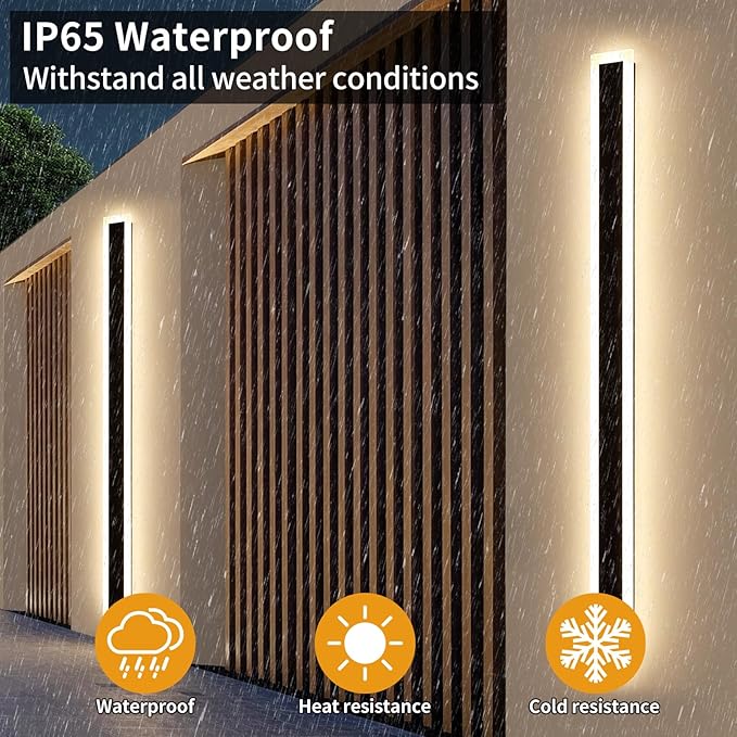 Upgrade Widened 2 Pack LED Outdoor Wall Lights, 71inch Modern Lighting Fixture - Image 5