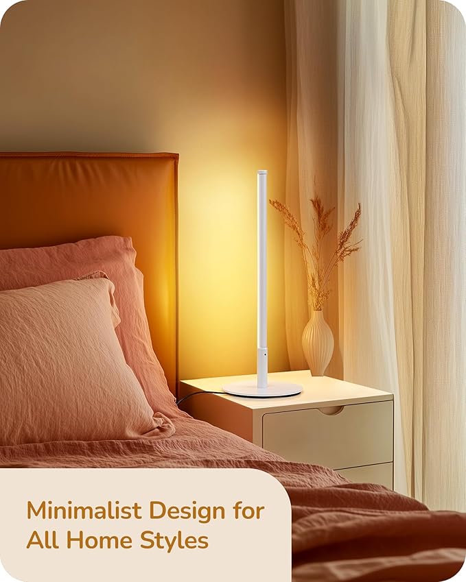 EDISHINE Upgraded LED Table Lamp Set of 2, 16.9" Dimmable Modern Bedside Lamps - Image 5