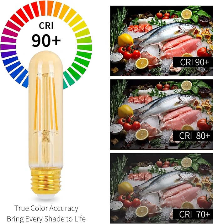 E26 T10 LED Light Bulbs, 5 Inch Vintage Tubular Thin Edison Bulbs, 2200K - Image 7