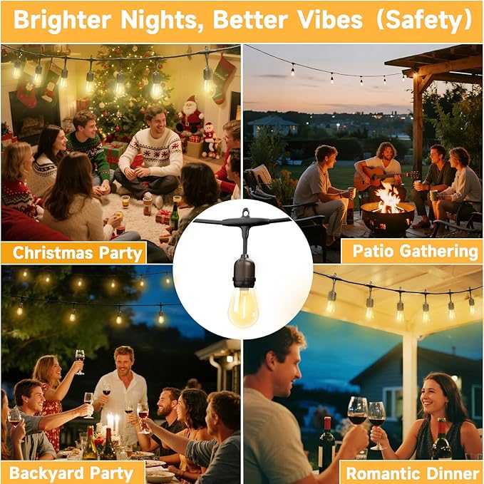 Outdoor Safety String Lights 100FT - Image 2