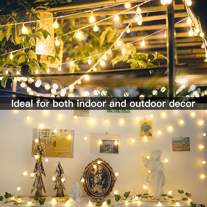 suddus String Lights for Bedroom, 33ft 100 Led Connectable Globe String Lights - Image 9