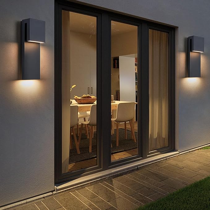 Dusk to Dawn Outdoor Lighting Fixture Wall Mount, Modern Integrated LED 2-Light - Image 7