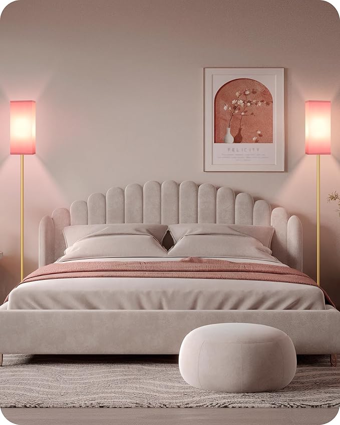 2Pack Floor Lamp, Pole with Foot Switch, Modern Standing Lamp Lampshade - Image 8