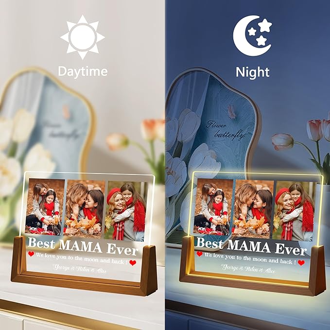 Mothers Day Birthday Gifts for Mom from Daughter Son, Customized Acrylic Plaque - Image 4