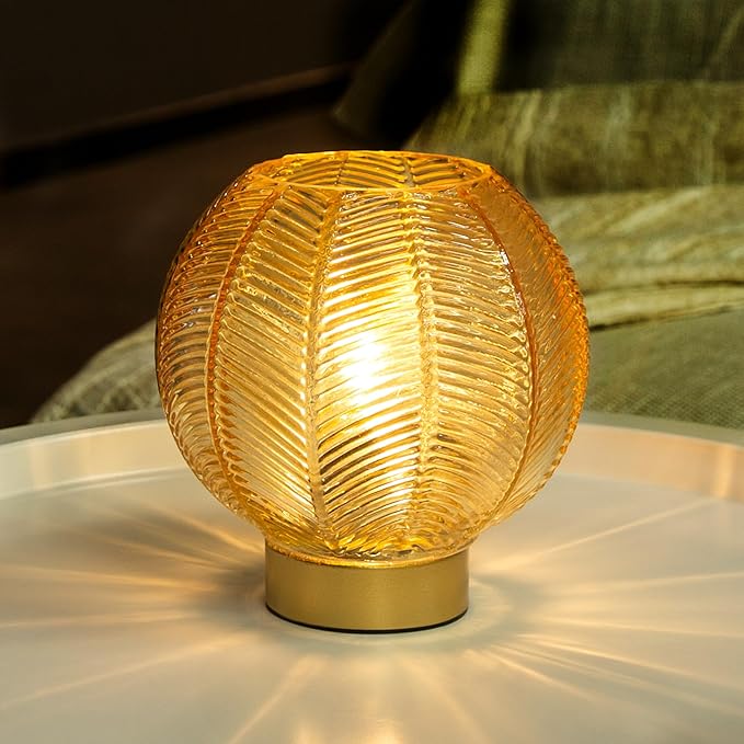 Battery Operated Lamp with Timer, Table Lamp Small Cordless Lamp Battery Powered by LUSHARBOR