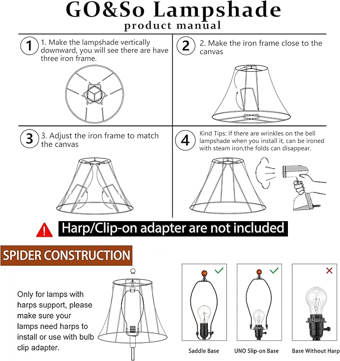 GO&SO Set of 2 Medium Lamp Shades Beige Oatmeal, Square Cut Comer Lamoshade - Image 6
