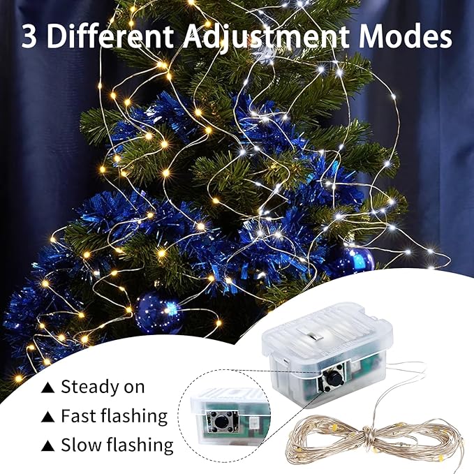 24 Pack Fairy Lights 7Ft 20 LED Twinkle String Lights 3 Modes Battery Operated - Image 4