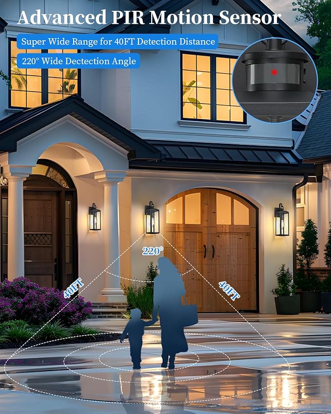 17'' Motion Sensor Outdoor Lights Wall Mount, Dusk to Dawn Exterior Light - Image 4