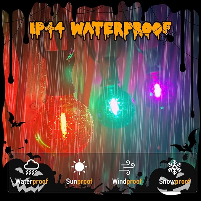 LED Outdoor String Lights 25Ft Orange Purple and Green Halloween Lights Outdoor - Image 3