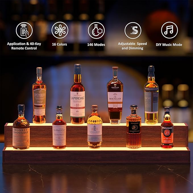 LED Liquor Display Shelf, Freestanding Bar Cabinet - Image 5