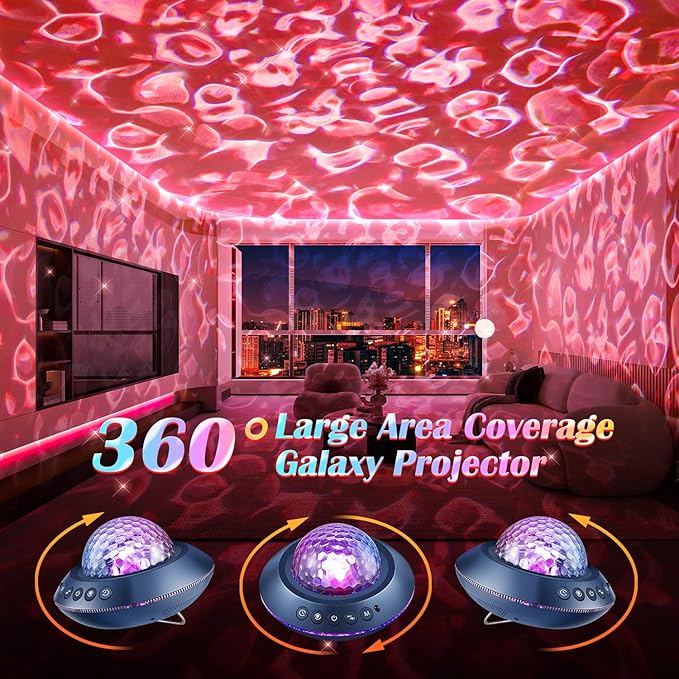 Mubarek Galaxy Projector for Bedroom, 360° Full Coverage Ceiling Projector - Image 9