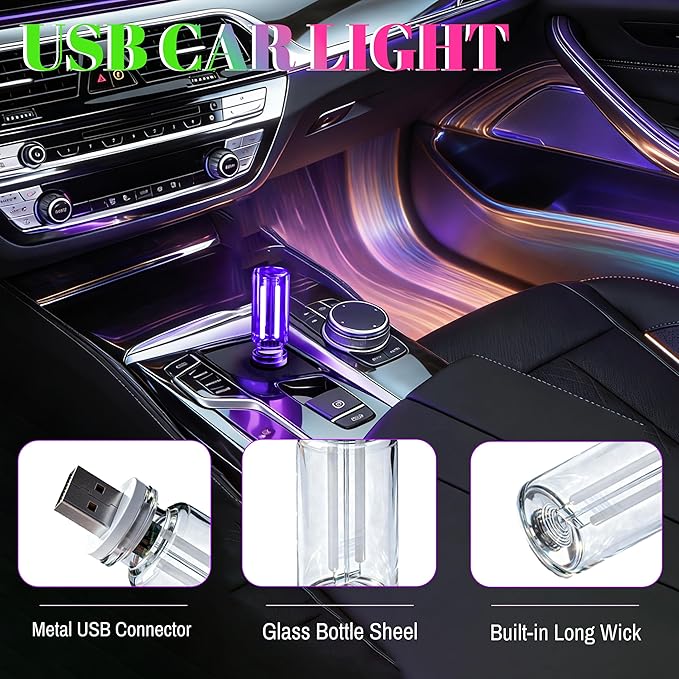 4 PCS Car USB Light Blub, Plug-in LED Ambient Lighting - Image 5