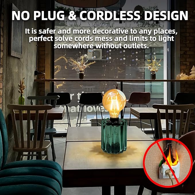 Set of 2 Battery Operated Table Lamp, Battery Powered Cordless Lamp - Image 5