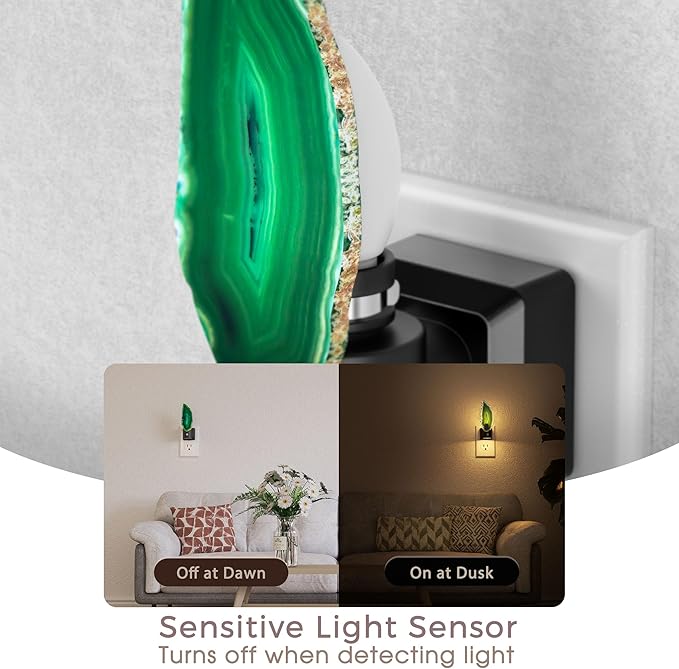 Briignite Agate Night Lights Plug into Wall, Dimmable Night Lights - Image 3