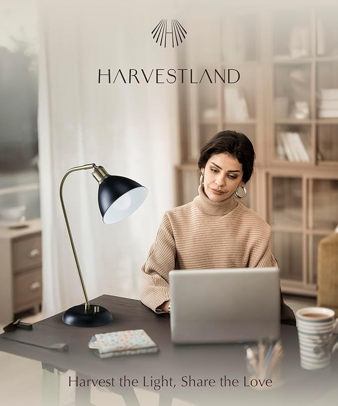 HarvestLand Halo Black and Brass Desk Lamp – Adjustable Desk Lamp - Image 6