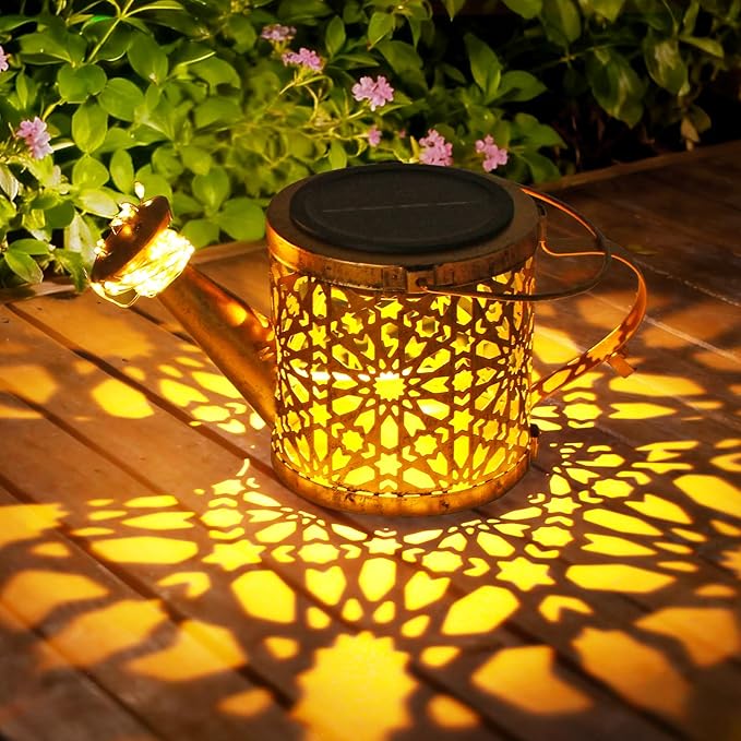 1 Pack Solar Watering Can Lantern, Hanging Light Outdoor Waterproof, Hanging - Image 2