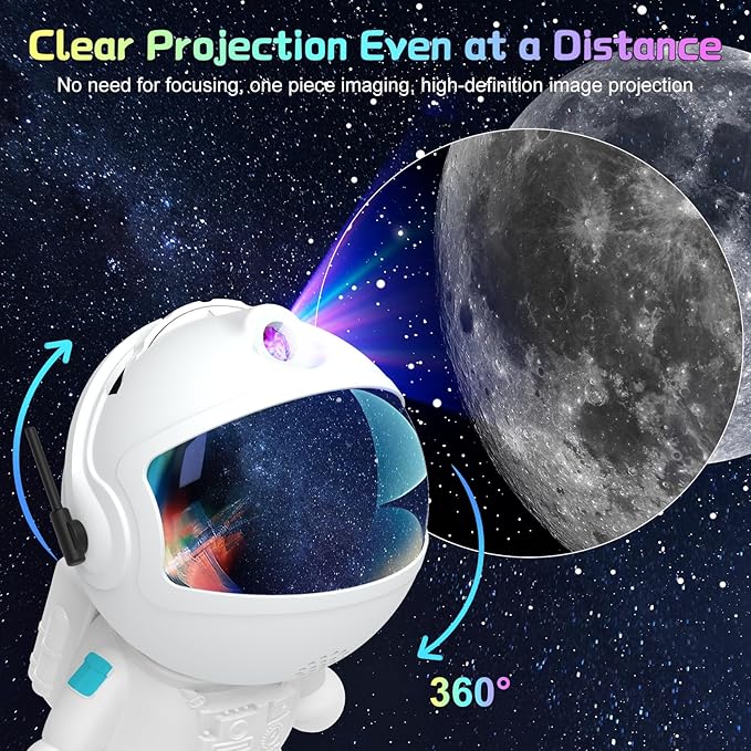 Space Galaxy Night Light Projector, Ultra-HD Astronaut Design, 12 Film Discs - Image 4