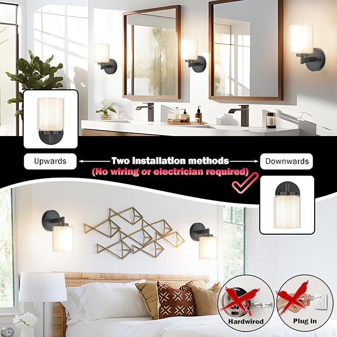 Battery Operated Wall Sconce Set of 2, Wireless Wall Sconce - Image 3