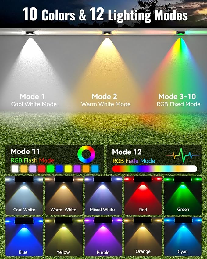 Solar Fence Lights Outdoor 12 Pack, Deck Lights - Image 3