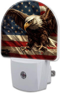 American Flag with Eagle Night Light Plug into Wall, Retro The USA Flag by sndheke
