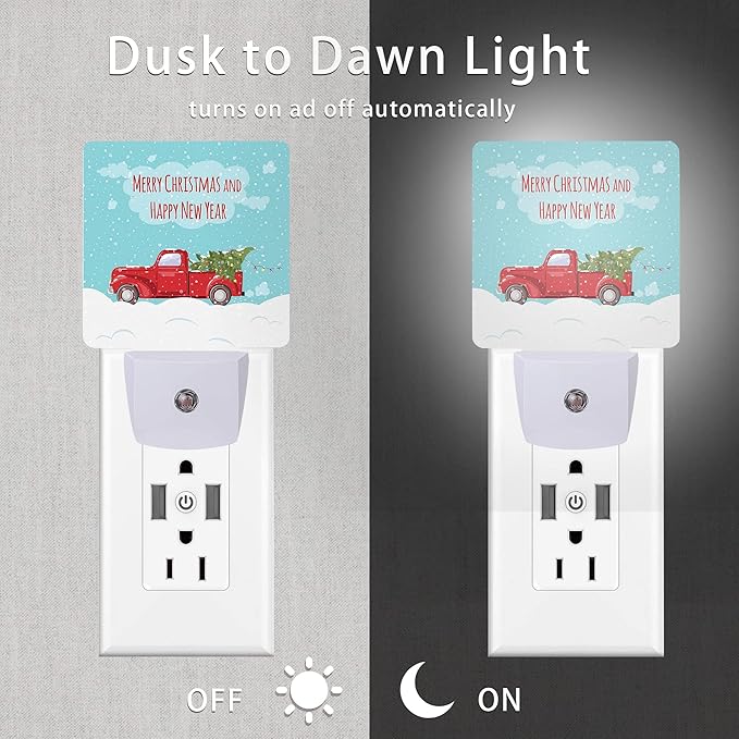Christmas Décor Night Light, Retro Pickup and Christmas Tree Night Lights Plug - Image 3