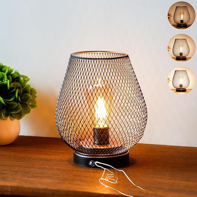 JHY DESIGN Dimmable Touch Bedside Table Lamp Rechargeable Battery Powered Lamp by JHYDESIGN