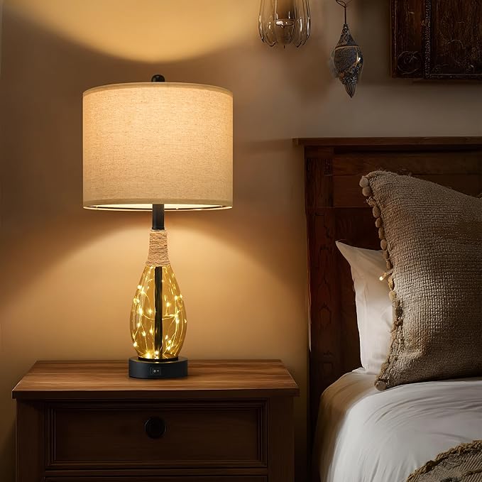 OYEARS 23" Table Lamps for Living Room Set of 2 Bedside Lamps for Night Stands - Image 2