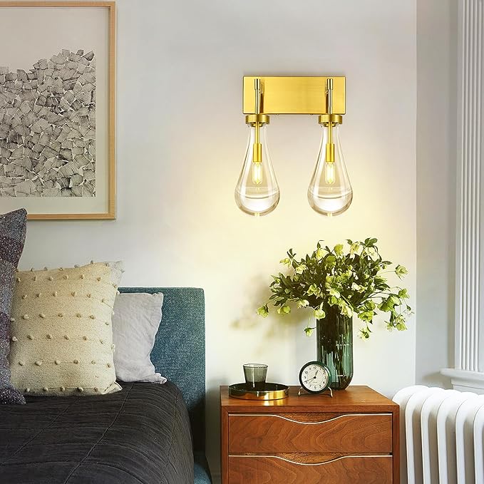 Raindrop Wall Sconces Gold Crystal Sconces Wall Decor Modern Lighting Glass - Image 3