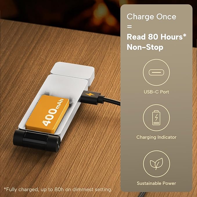 86lux Book Light, Rechargeable Clip-On LED Reading Light - Image 5