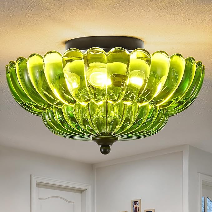 Modern Black Ceiling Light Fixture, Semi Flush Mount Ceiling Light Fixture by HaoDengShi