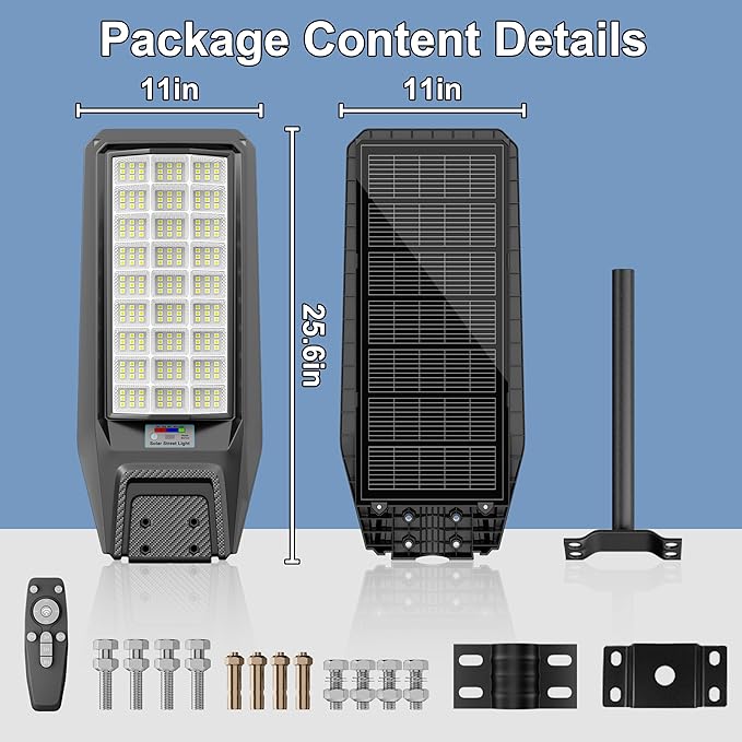 loyoele Solar Street Light Outdoor Waterproof Dusk to Dawn, 9800W Solar Parking - Image 8