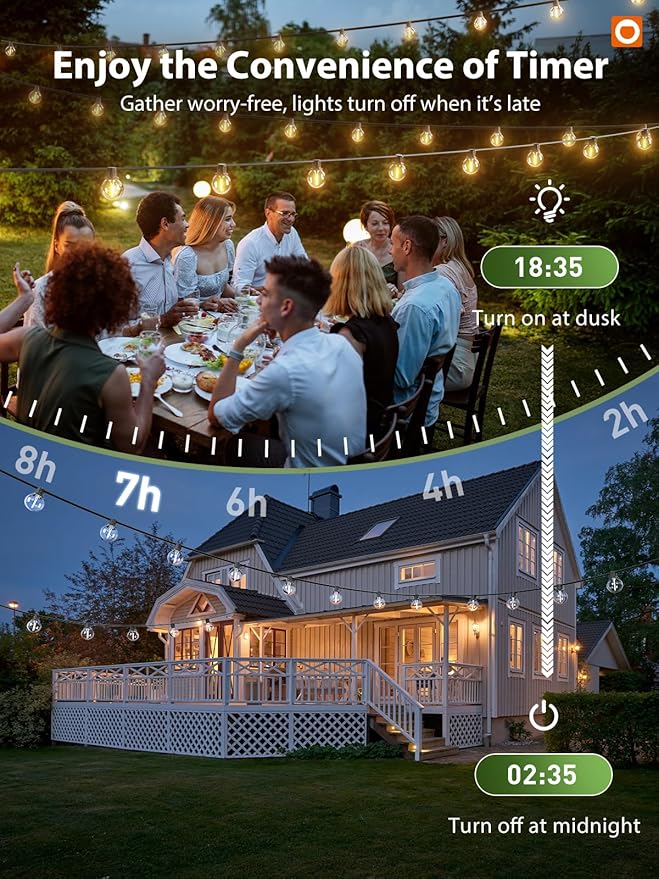 addlon 100FT Solar String Lights Outdoor - Image 6