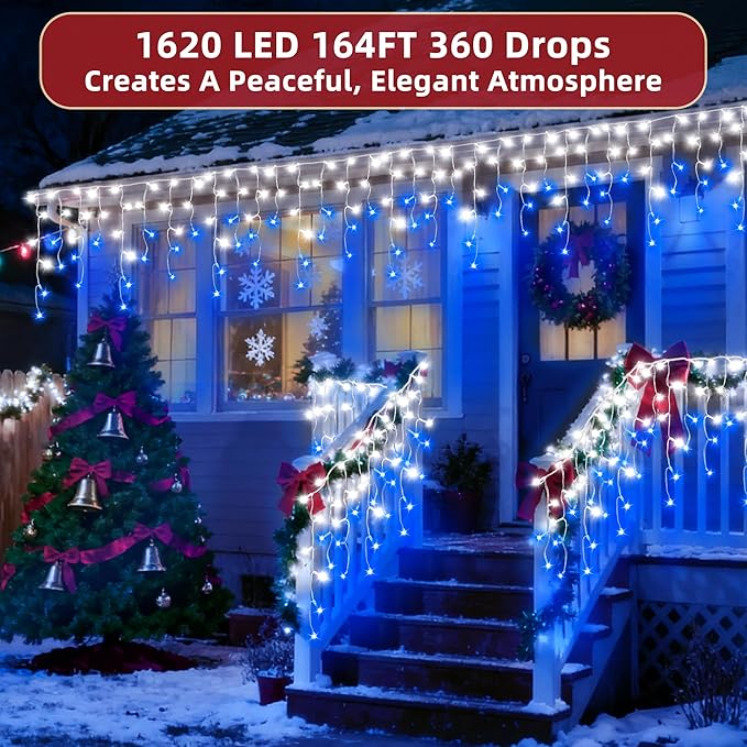 1620 LED Christmas Lights Outdoor 164 FT - Image 2