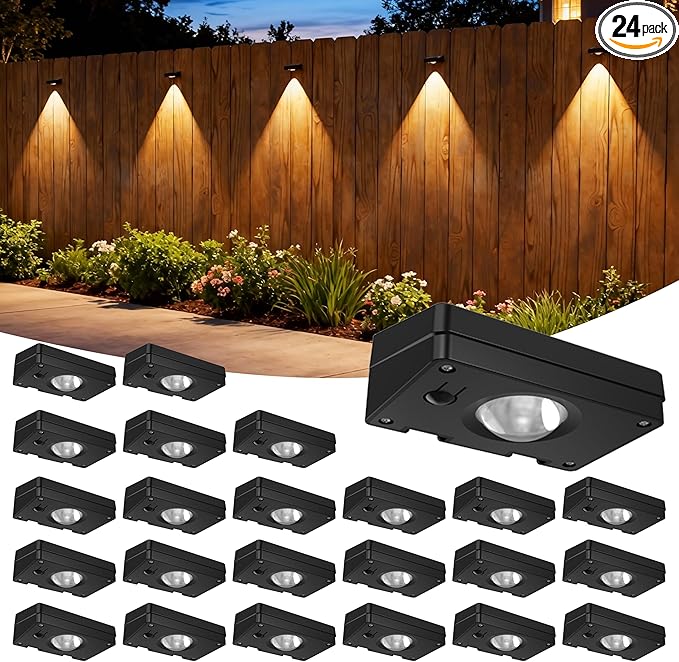Solar Lights Outdoor, 3-Color Solar Fence Lights, Solar Lights Outdoor by ZSYIQIXI