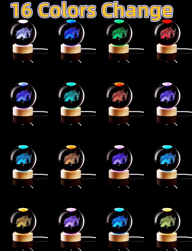 Large Elephant Crystal Ball Night Light - Image 2