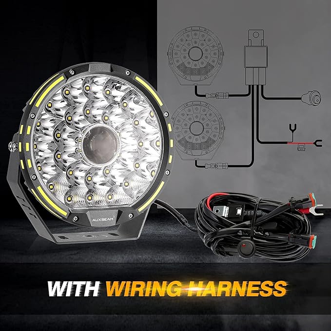 Auxbeam Round LED Driving Light, 360 Pro Series 9 Inch Offroad Spotlights 270W - Image 4
