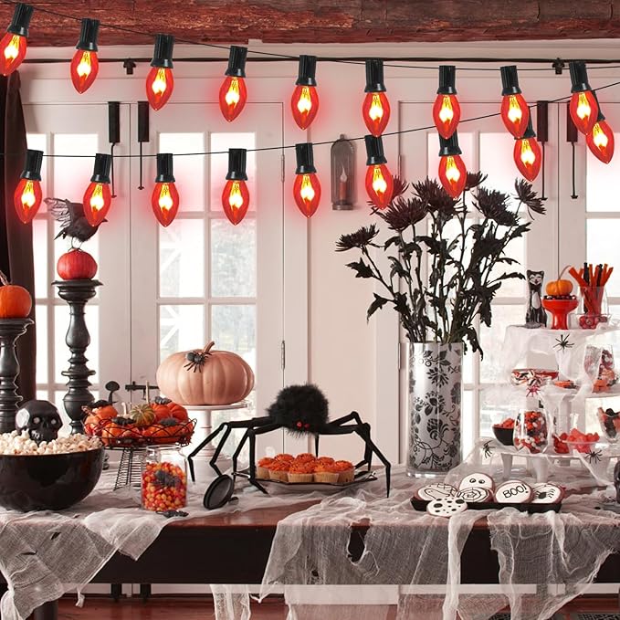 Christmas Flicker Flame Light Bulb C7 Clear Flame Shape Candelabra Bulb - Image 6