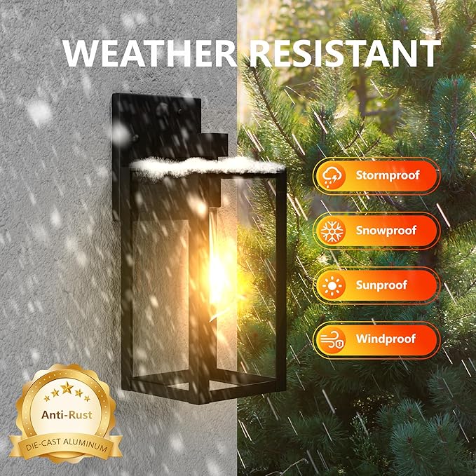 Dawn to Dusk Outdoor Sensor Motion Sensor Light Fixture Waterproof Porch Lights - Image 3