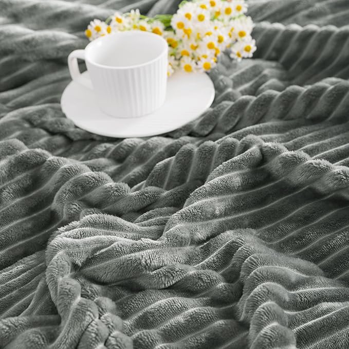 NTBAY Plush Flannel Twin Bed Blanket, 60X80 Inches Soft and Warm Lightweight - Image 2