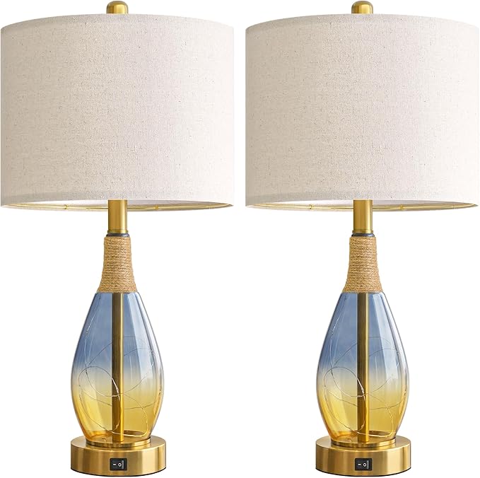 OYEARS 23" Table Lamps for Living Room Set of 2, Bedside Lamps for Night Stands - Image 8