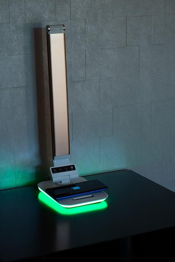 Desk Lamp with RGB Accent Light Wireless Charger USB Port Dimmable Light - Image 2