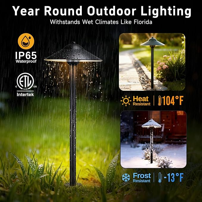 Gardenreet Brass Low Voltage Landscape Lighting - 12V LED Path Light IP65 - Image 4