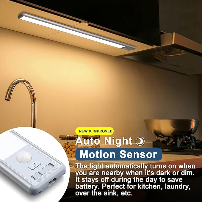 BLS 10inch Under Cabinet Lights, 40 LED Closet Lights, Motion Sensor Light - Image 2